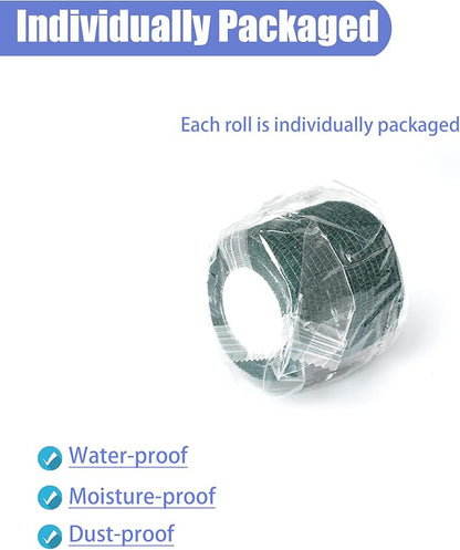 9 Pack 2" x 5 Yards Self Adhesive Bandage Wrap Self Stick Wrap for Ankle, Wrist, Finger, Sports, Breathable Cohesive Vet Tape for Pets (Dark Green)