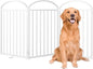3 Panles Full Matel Freestanding Dog Gates with Door, 72"Extra Wide 32"Tall Free Standing Dog Pet Gate for Indoor & Outdoor. Foldable Pet Fences for Doorways, House, Stairs, Porch, Deck, Yard
