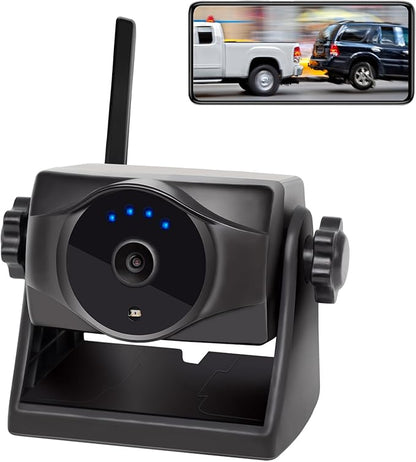 1080P Magnetic Wireless Backup Camera, 90 Days Standby Rechargeable Battery, Waterproof Rear/Front View Camera for Hitching Boat Trailer Horse Pickup RV Car for iPhone iPad Android
