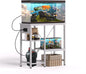 20-29 Gallon Fish Tank Stand with Power Outlet & LED Light, Metal Aquarium Stand with 3 Tier Adjustable Storage Shelves, Tank Stand for Reptile Tank, Turtle Tank, 30.7" L*13.8" W, White