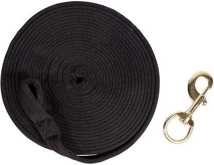 Dura-Tech Cushion Lunge Line for Horses | Stable Use & Horse Training | Horse Lunge Line with Snap | Durable Horse Lead Rope | 30 Foot Length | Replaceable Brass Snap