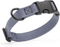 Dogline Biothane Waterproof Dog Collar with Quick Release Buckle Strong Coated Nylon Webbing with Odor- Proof for Easy Care Easy to Clean Fits Small Medium Large Dogs, Grey 1" W 15-25" L