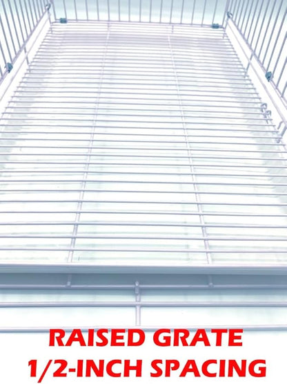 Durable Easy Portable Metal Travel or Veterinary Collapsable Parrot Bird Carrier Beaks Proof Cage with Stainless Steel Feeder Bowls Natural Wooden Perch Stand