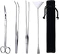 15in Aquascaping Tools, 4 in 1 Long Aquarium Tweezers Scissors Spatula, Stainless Steel Aquatic Plants Aquascaping Tools Set for Fish Starter Kits, Aquariums Tank and Terrarium