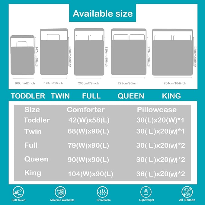 Erosebridal Cartoon Kawaii Bedding Set King Kids Cat Comforter Set, Cute Animal Down Comforter Pet Theme Bed Set, Dog Kitten Quilted Duvet Teal Love Heart Print Pet Lovers Gifts Lightweight Cozy 3pcs