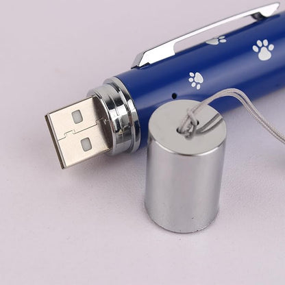 EAWONGEE Rechargeable Cat Toys - Indoor/Outdoor Cats Chase Light Toy for Kitty & Dog with 3 Light Modes, 5 Patterns, Blue