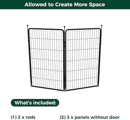 FXW Rollick Unleashed Dog Playpen for Indoor, Yard, RV Camping, 45 inch 2 Panels for Large Dogs, Black│Patented