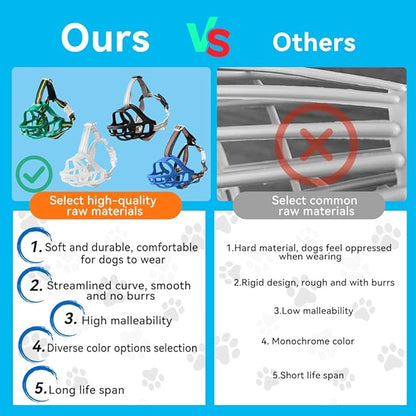 Dog Muzzle, Basket Muzzle for Small Medium Large Dogs, Anti-Biting and Chewing, Lightweight & Sturdy Cage Design, Allows Panting & Drinking, Ideal for Grooming & Training(Blue Size L)