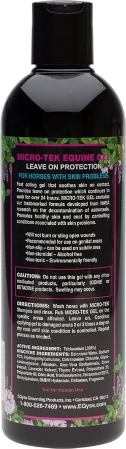 EQyss Micro-Tek Equine Itch Relief Gel - Soothes Irritated Skin, Stops Itching, Scratching, Rubbing - for all Horses, Ponies, Mares, Foals (16 oz)