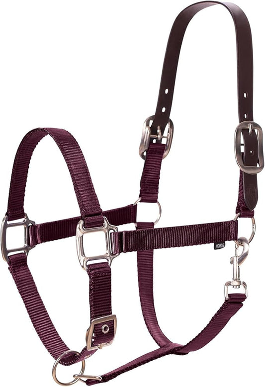 Equinavia Loki Adjustable Breakaway Horse Halter - Wine Red - Warmblood