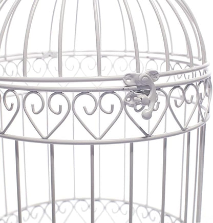 Anderson's Decorative Ivory Wire Birdcage Wedding Centerpiece, Table Décor, Hanging Decorations, Reusable