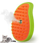3 in 1 Cat Steamer & Brush - Silicone Massage Grooming Tool, Pet Hair Cleaning Comb for Cats & Dogs (Mango Green)