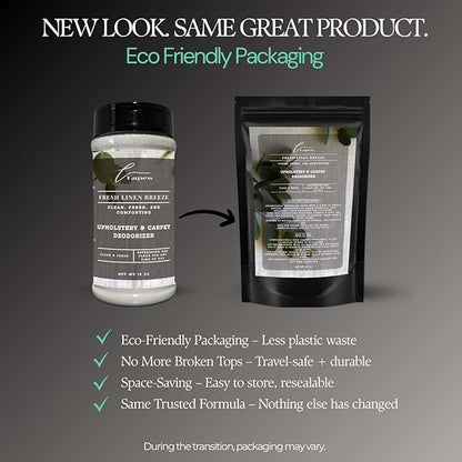 Fresh Linen Breeze Carpet Freshener Powder: Powerful Odor Eliminator for Home, Upholstery Deodorizer, Carpet Deodorizer, Pet Urine, Cat Litter Box - Fresh Linen Breeze Fragrance