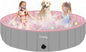 Furrybaby Dog Pool, Foldable Dog Pools for Large Dogs Portable Kiddie Pool Pet Doggie Wading Swimming (Pink 63'') Indoor and Outdoor