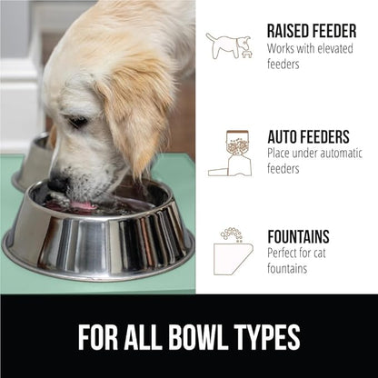 GORILLA GRIP 100% Waterproof Raised Edge BPA Free Silicone Pet Feeding Mat, Dog Cat Food Mats Contain Spills Protects Floors, Placemats for Cats and Dogs Water Bowl, Pets Accessories 28x18 Mint