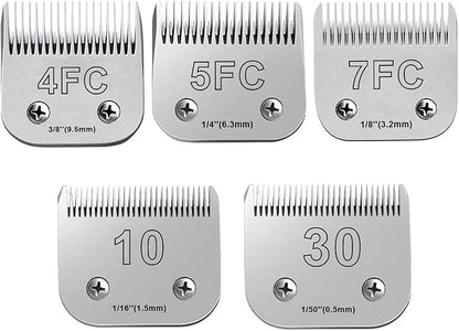 5Pack Dog Grooming Blades Compatible with Andis Dog Clippers,Dog Clipper Blades Compatible with Oster A5,Wahl km10 Dog Clippers for Animal Dog Cat Horse,Stainless-Steel Blade Sharp