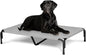 Elevated Dog Bed for Outdoor, XXL Raised Dog Cot Indestructible with Washable Mesh, Cooling Summer Pet Cot Chew Proof for Outside Camping Travel, 51 inch Grey