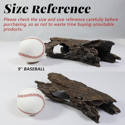 Fish Tank Decorations - Large Aquarium Decorations Air Bubbler Tree Fish House for Betta Hideout Caves Buddha Decor Temple Ruins Arched Betta Fish Accessories Reptile House Shelter Decor (Wood A-M)