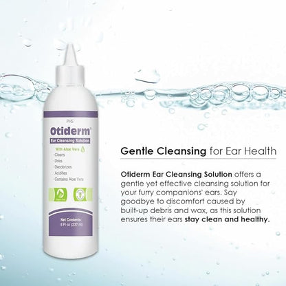 Ear Cleansing Solution with Aloe Vera for Dogs & Cats, Anti-Irritant Formula with Neutral pH and Aloe Vera, Deodorize & Gently Clean - 8 fl oz