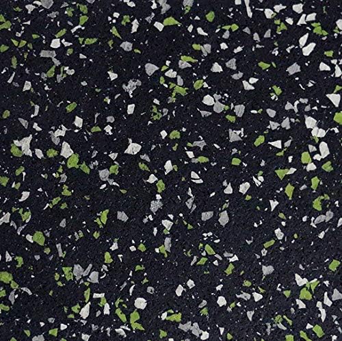 American Floor Mats - Extreme Rubber Gym Tiles - 1 Inch Thick Colorful Rubber Gym Tiles - Superior Shock and Sound Absorbing Tiles - 35% Green/Grey/White 50 Tile Pack (Covers 200 Sq Ft)