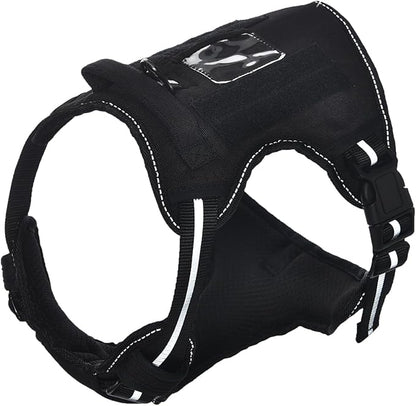 Amazon Basics No Pull Dog Harness, Adjustable Front Clip, Tactical Vest, Large, Black