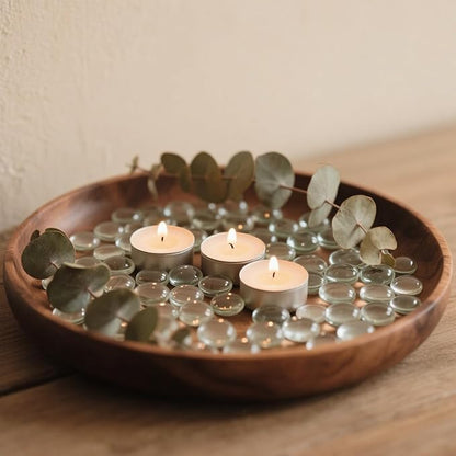 2.16LB Glass Beads Vase Filler Aquarium Gravel Decor Flat Glass Marbles Gems Pebbles Fish Tank Rocks Home Decorative Art Craft - Clear