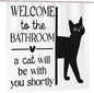 Jakayla Funny Shower Curtain Set – Cute Black Cat Bathroom Decor, Waterproof Polyester Fabric for Cat Lovers Shower Curtain Set with Hooks 72x72 Inch