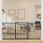 62.2-71.6" Extra Wide Baby Gate for Stairs No Drilling, 30" Tall Auto Close Press Mounted Baby Gate for Doorways, Adjustable Width Walk Through Long Gates for Kids or Pets, Black