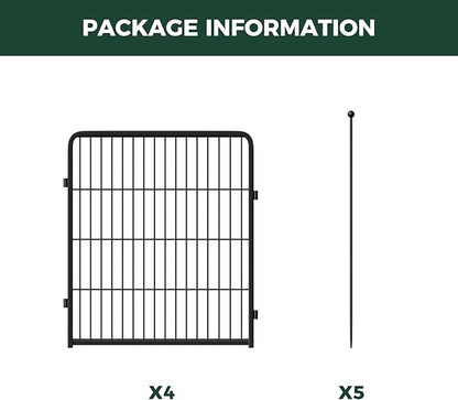 FXW Rollick Unleashed Dog Playpen for Indoor, Yard, RV Camping, 32 inch 4 Panels for Small and Medium Dogs, Black│Patented