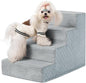 Dog Stairs for Small Dogs,17.5" H,4-Step Dog Steps for Bed and Couch with High Density Foam,Non-Slip Pet Steps for Doggy and Cat,Pet Stairs with a Washable Cover,Grey