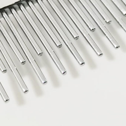 Dog or Cat Comb Grooming with Short and Long Teeth Dematting Knots Tangles Remover Combs Detangler Tool Suitable for Dogs Cats Poodle HorseStainless Steel Pin (Black)