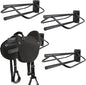 4 Pack Saddle Rack with Pad Bar,Heavy Duty Wall Mounted Saddle Stand Saddle Pad Rack for English Western Saddles Horses Blanket,Black