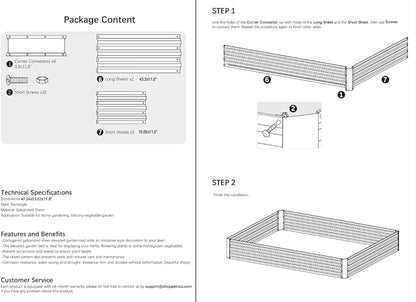 4x2x1ft Metal Raised Garden Bed Kit，Galvanized Garden Bed Box for Vegetables, Flowers, Herbs, and Succulents,60 Gallon Capacity - Green