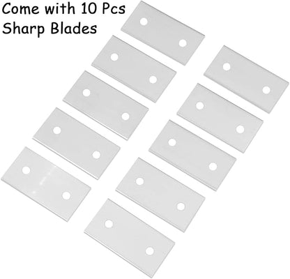 Aquarium Fish Tank Tools Kit Stainless Steel Algae Cleaning Scraper Razor Cleaner with 10 Pcs Blades (26 Inch)