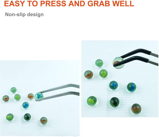 2 Pack Extra Long Tweezers, Fecsam Feeding Tongs, 18.9 inch & 10.5 inch Curved Aquarium Stainless Steel Large Aquascape Tools for Fish Tank, Terrarium，Aquascaping, Reptile, Bearded Dragon