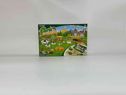 FRUSE Play Sand Farm Toys,Sensory Bins for Toddlers with 2.2lbs Sensory Play Sand,Farm Figures & Tractor Playset,Sandbox Toys for Kids 3 4 5 6 7