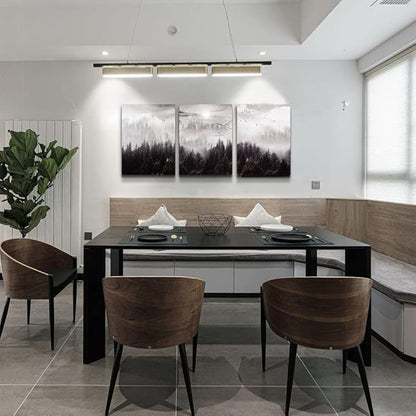 Framed Canvas Art - Boho Wall Decor Set of 3: Foggy Forest Trees Scenery for Living Room, Bedroom, Office, Farmhouse, Home Decoration