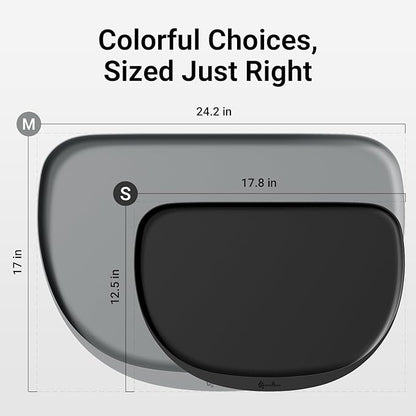 DownyPaws Dog Food Mats for Floors Waterproof, BPA Free Silcone Dog Bowl Mat, Non-Slip Pet Feeding Mat with High Raised Edge, Cat Placemat for Messy Drinkers, 24"×17", Light Gray