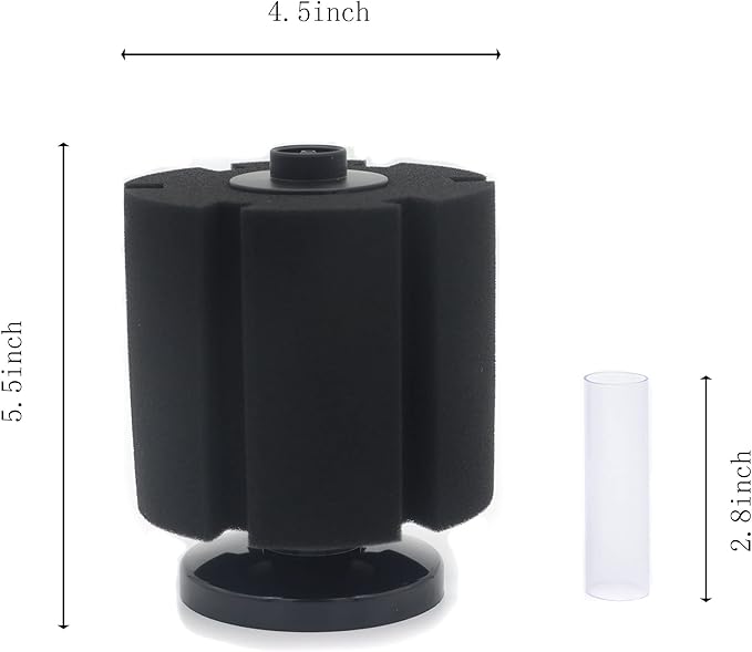 ALEGI 2 Pcs Large Sponge Filter Kit with Airline Tubing, Air Pump Valves, Suction Cups for 125 Gallon Tank
