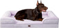 EHEYCIGA Orthopedic XL Dog Beds, Waterproof Memory Foam Dog Bed for Extra Large Dogs, Non-Slip Bottom and Egg-Crate Foam Big Pet Couch Bed with Washable Removable Cover,Lilac