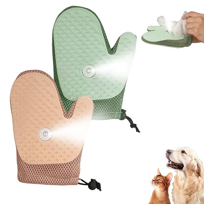 All-in-One Grooming Mist Glove for Pets, Cat Grooming Steam Gloves, Double Sided Pet Hair Remover Gloves for Clothes Furniture, Removal Glove Tool For Long Short Curly Dogs Cats Hair (Pink+Green)