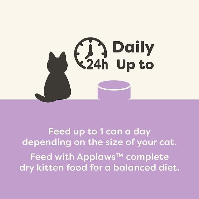 Applaws Natural Wet Kitten Food in Broth, Limited Ingredient Canned Wet Kitten Food, No Additives, Made with Natural Ingredients, Tuna Fillet in Broth (24 x 2.47oz Cans)