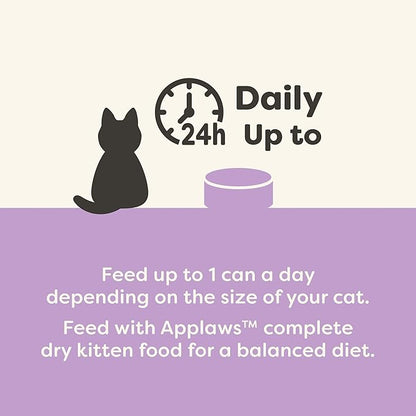 Applaws Natural Wet Kitten Food in Broth, Limited Ingredient Canned Wet Kitten Food, No Additives, Made with Natural Ingredients, Tuna Fillet in Broth (24 x 2.47oz Cans)