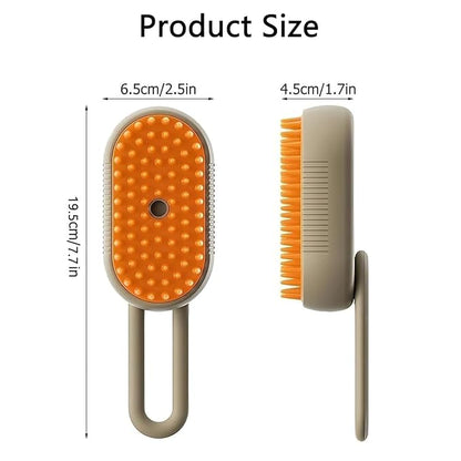 4 in 1 Cat Steam Brush,cat brushes for indoor cats,Rechargeable Steam Cat with Steam,Anti-Static Steam Pet Brushes for Dogs Cats(Khaki)