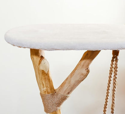 50" Tall Cat Tree Tower, Modern Cat Tree for Indoor Cats, Washable Wooden Perchs and Climbers for Large Cats, Cute Cat Furniture with Unique Cat Swing