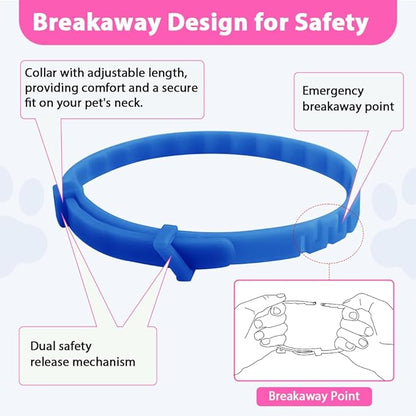 4 Pack Flea and Tick Collar for Cats, Natural Plant Oil Formula Cat Flea Collar Provides 32-Month Protection for Flea & Tick Prevention, Waterproof & Adjustable Cat Flea Treatment for Most Cats