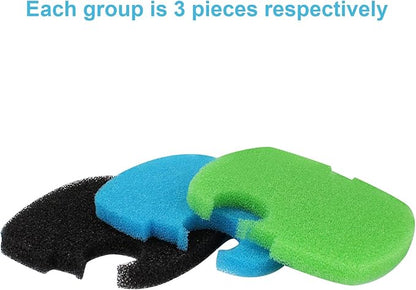 Aquarium Canister Filter Pads Sponges (9 pcs) Replacement for SUNSUN HW-304B/404B/704B/3000 CF500 Filter Pads Bio Sponges