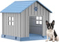 DRATO Dog House Indoor Outdoor for Small to Large Sized Dogs Indoor Outdoor Doghouse Puppy Shelter with Elevated Floor, Easy to Assemble (Blue, 31Inch(31.18 * 33.7 * 32.52))