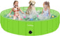 Furrybaby Dog Pool, Foldable Dog Pools for Large Dogs Portable Kiddie Pool Pet Doggie Wading Swimming (Green 63'') Indoor and Outdoor