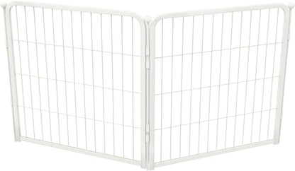 FXW Homeplus Unleashed Indoor Dog Playpen - Stress-Free and Safe Play, Heavy Duty 24 Inch 2 Wire Panels Dog Pen for Puppy and Small Dogs, White│Patented